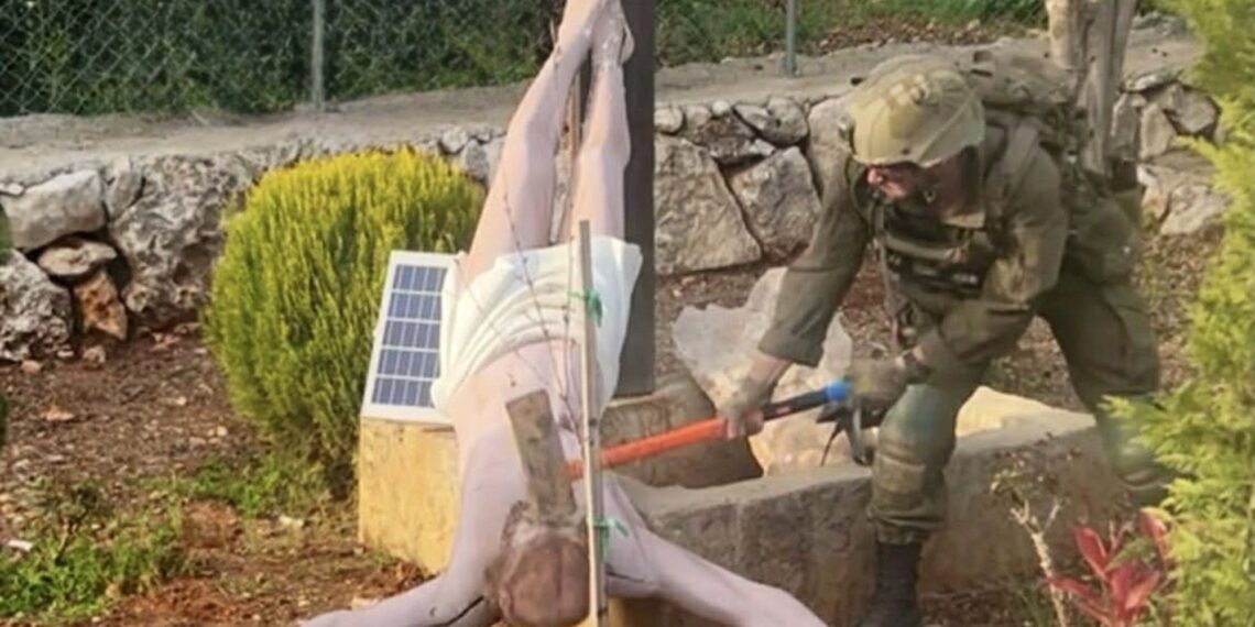 Fotos de IA exibem soldado de Israel substituindo estátua de Jesus