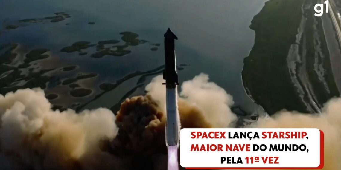 SpaceX tenta 12º voo da Starship, maior nave do mundo, nesta quinta
