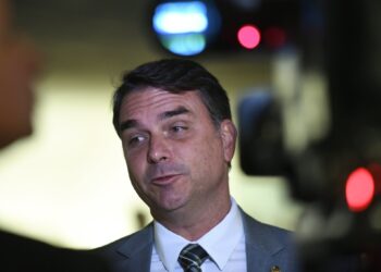 É falso vídeo de Flávio Bolsonaro anunciando auxílio sacolão de ossos