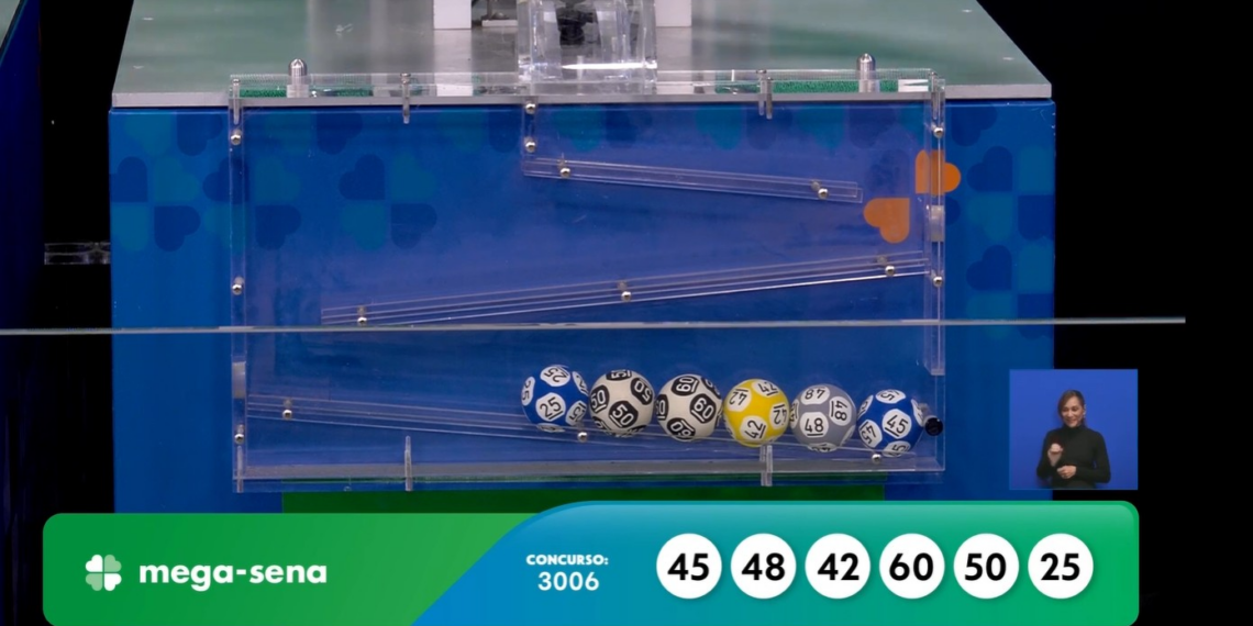 Mega-Sena, concurso 3.006: confira os números sorteados