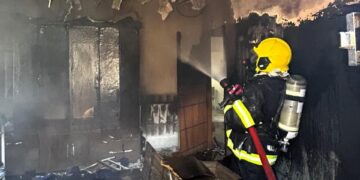 Bombeiros combatem incêndio em primeira ocorrência após inauguração de unidade em Querência