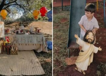 Menino realiza festa com tema “Jesus, o Maior Pintor do Mundo”