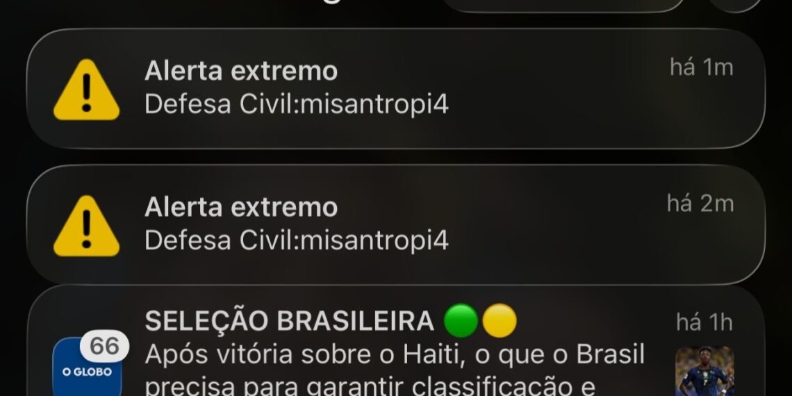 Moradores de Curitiba, Rio, São Paulo e DF relatam alerta sonoro com palavra “misantropia” em celulares