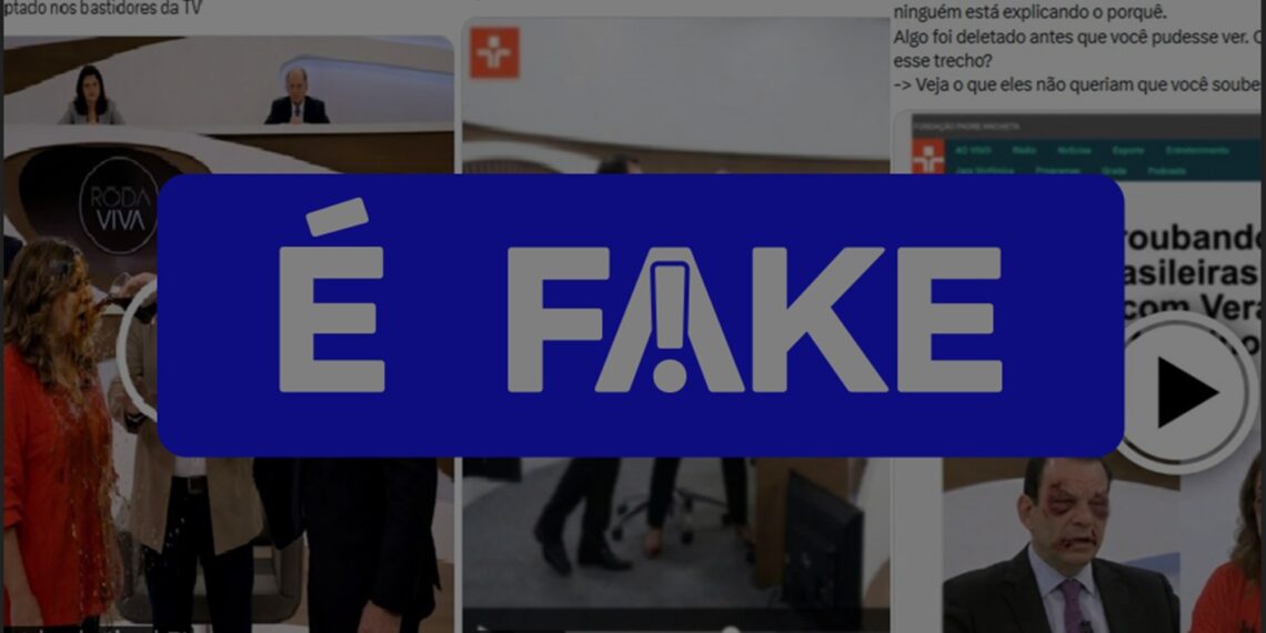 É #FAKE que Vera Magalhães brigou com CEO do BTG no Roda Viva; imagens criadas com IA levam a site de investimento de alto risco