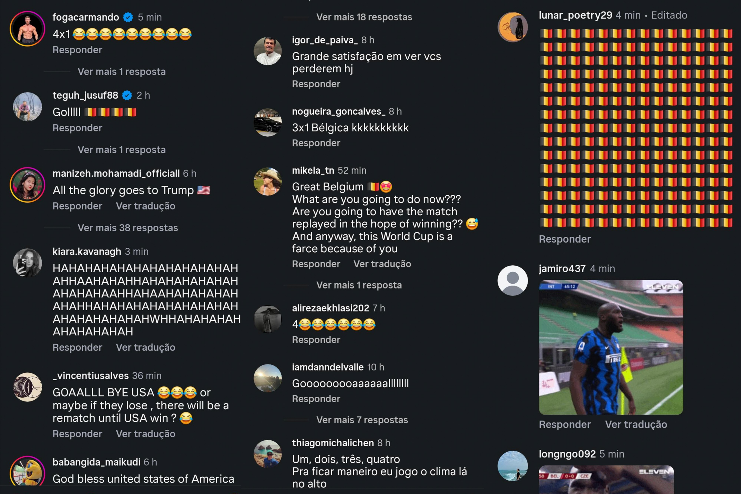 Fãs invadem perfil de Trump para zoar por goleada da Bélgica e repercutem imitação da 'dancinha' por jogadores