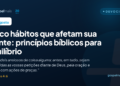 Cinco hábitos que afetam sua mente: princípios bíblicos para equilíbrio