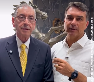 Flávio e Eduardo Cunha lembram impeachment de Dilma em vídeo