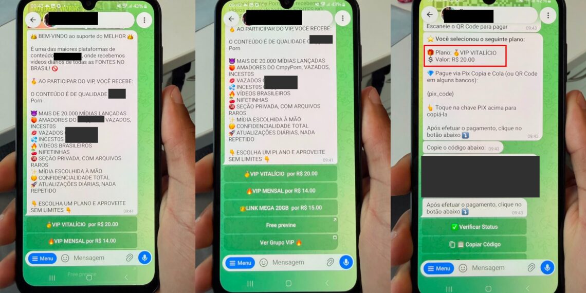 Abuso sexual infantil no Telegram: vídeos são vendidos por R$ 10