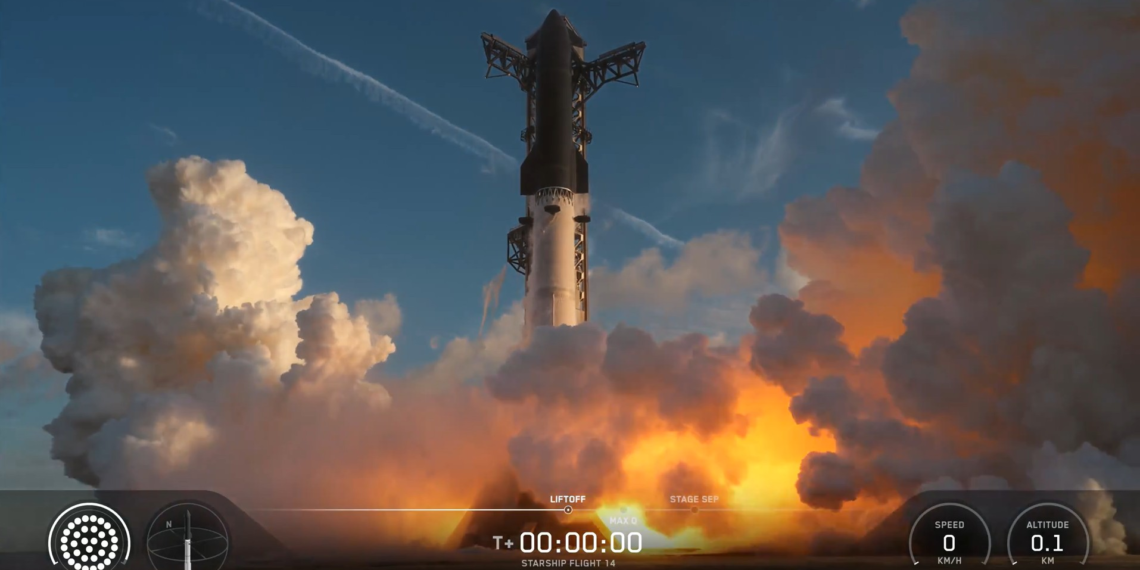 SpaceX lança Starship em 1º voo que dará voltas completas ao redor da Terra