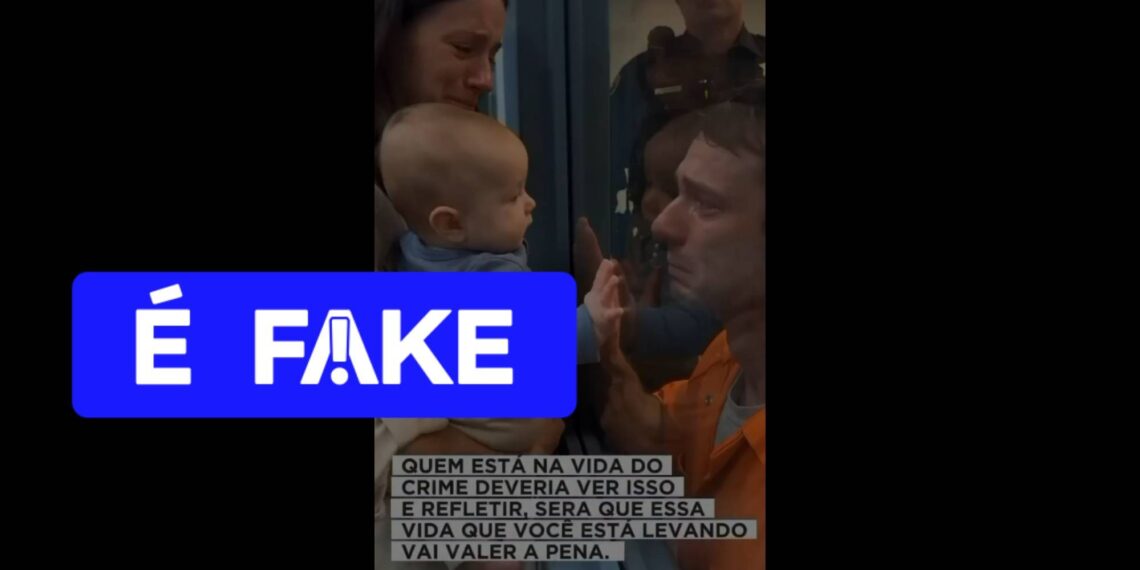 Vídeo de preso chorando ao abraçar mulher e filho foi feito com IA