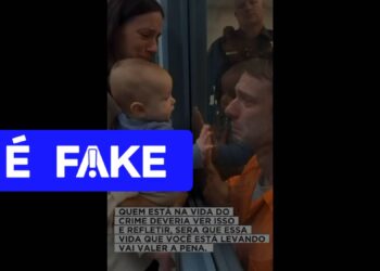 Vídeo de preso chorando ao abraçar mulher e filho foi feito com IA