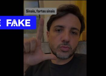 É #FAKE foto de Renan Santos fazendo o 'L' em apoio a Lula; imagem foi fabricada com inteligência artificial