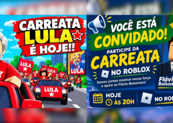 ‘Carreatas’ no Roblox para Flávio e Lula têm buzinaço e ‘showmício’